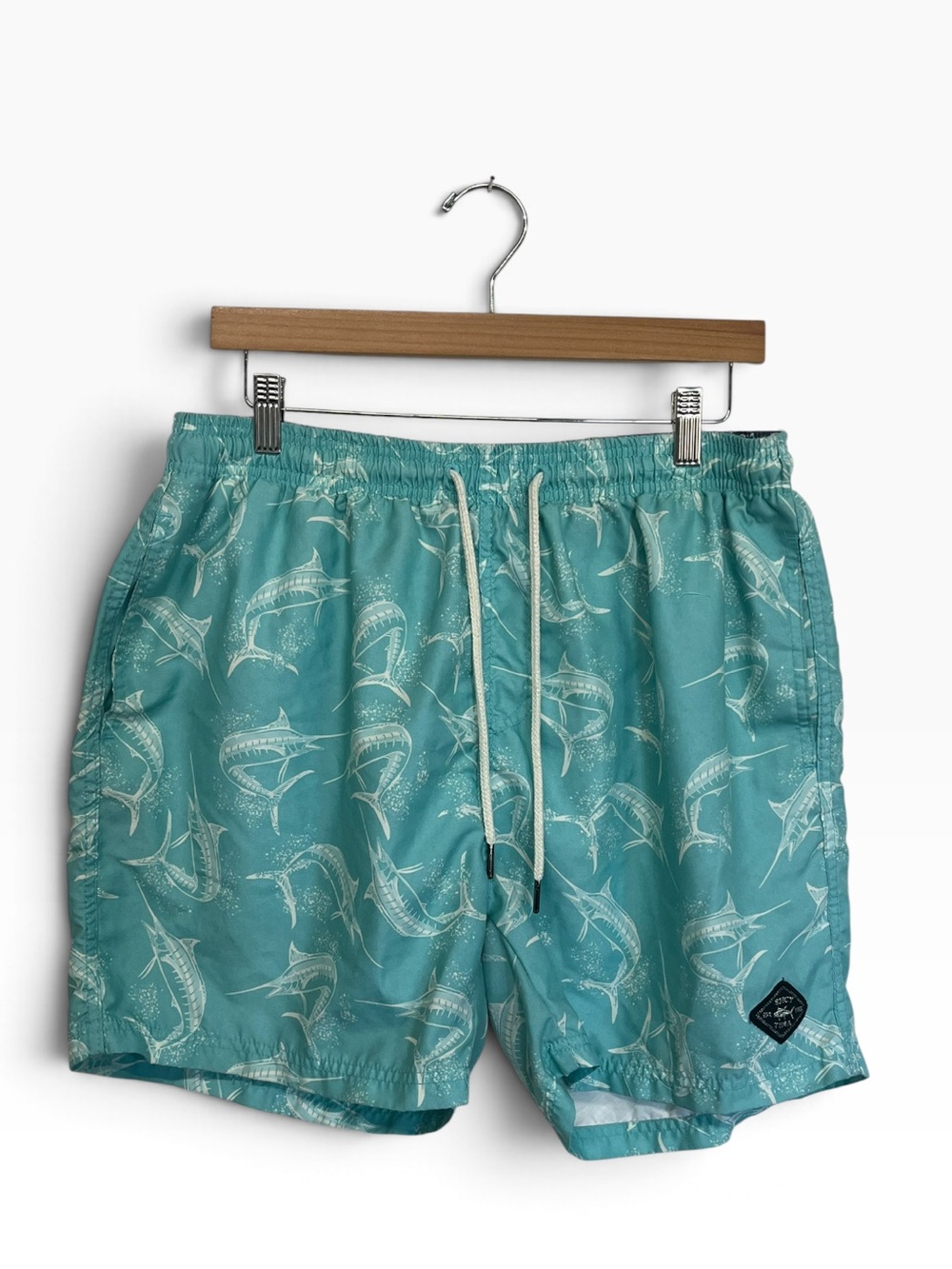 Spicy Tuna | Shark Teal Green Mens Swim Trunks XL